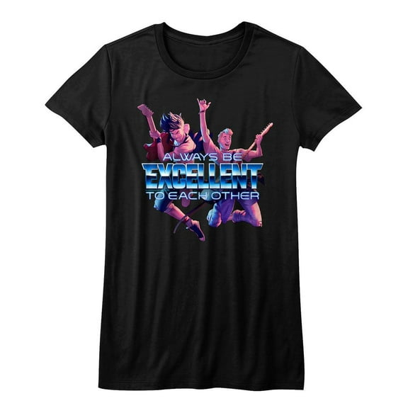 Bill and Ted Always Excellent Black Junior Women's T-Shirt