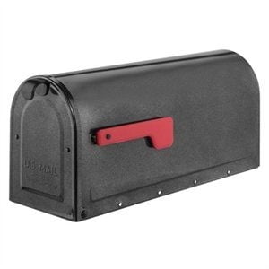 Architectural Mailboxes MB1â„¢ Weather-Resistant Steel Metal Post Mounted Mail Box for outside, Pewter, Medium Curbside Mailbox with Magnetic Latch, USPS Approved for Residential Delivery