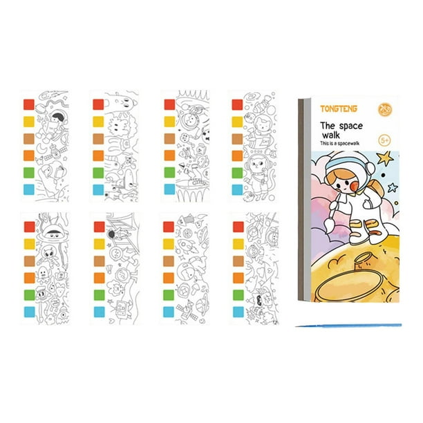 Juego de colorear de libro de pintura de acuarela de bolsillo creatividad dibujo manualidades con Estilo B perfke libro de pintura de acuarela