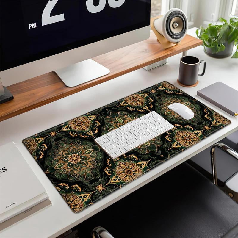 HELLOYOUNG Floral Mouse Pad, Large Gaming Mouse Mat with Non-Slip Rubber Base, Waterproof Rectangular Desk Pad for Keyboard & Mouse, Home Office Desk Accessoriess Gift for Women