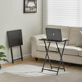 thumbnail image 2 of Foldable TV Tray Portable Wooden Snack Table,No Installation Required, for Livingroom, Bedroom, Office, Tiny Desk,Set of 2, 2 Pack., 2 of 6