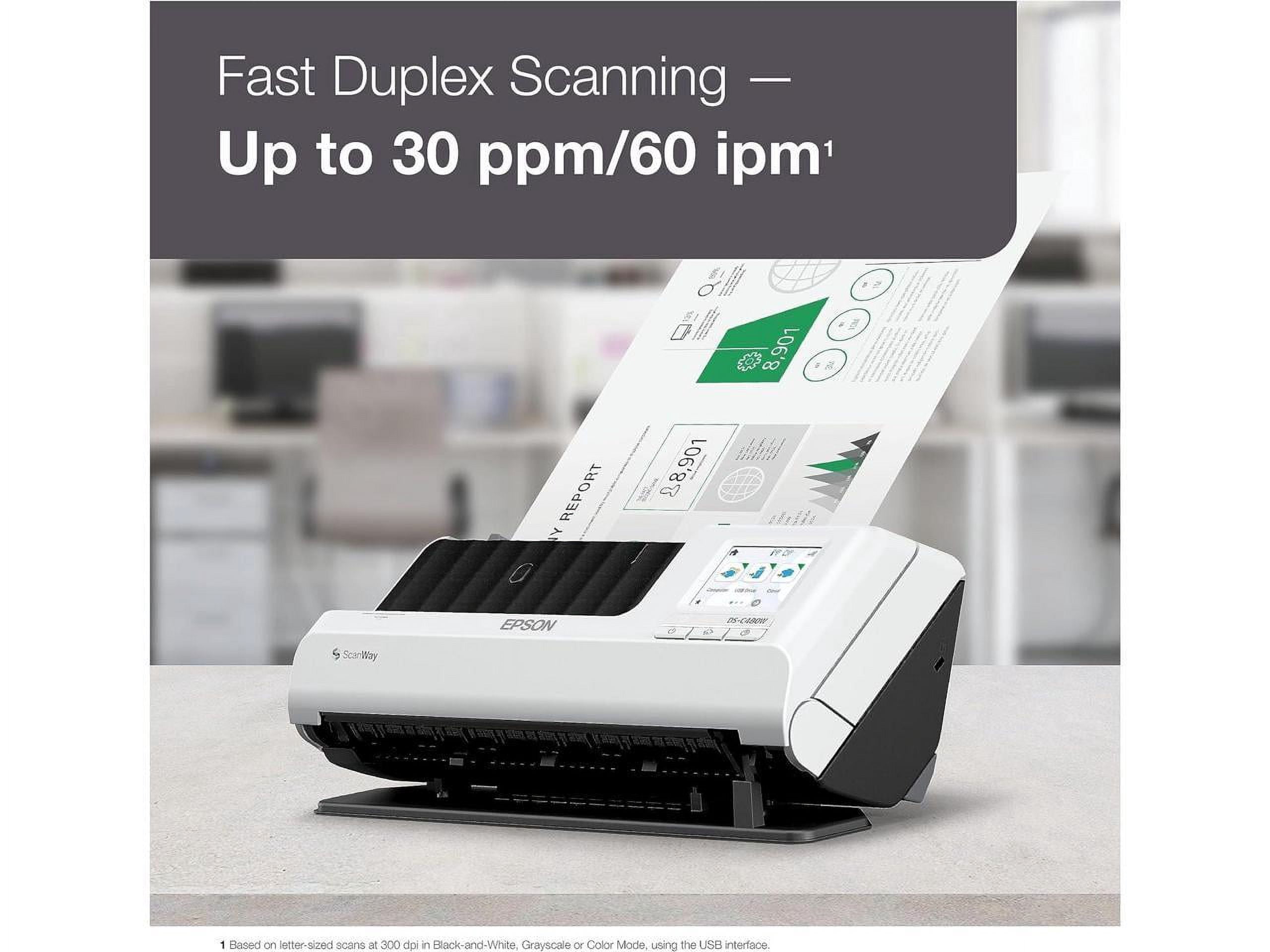 Epson Fast Feed DS-C480W Wireless Compact Desktop Scanner with