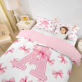 thumbnail image 3 of Erosebridal Initial Alphabet A Twin Bedding,Dreamy Princess Bowknot Duvet Cover Set For Bowtie Girls 2-Piece,No Comforter,Reversible, 3 of 6