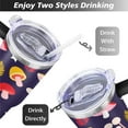thumbnail image 5 of Mushroom 40 Oz Tumbler with Handle Lid and Straw, Stainless Steel Double Walled Vacuum Insulated Cup, Cute Anniversary Wedding Birthday Gifts Tumbler for Women Men Friends Outdoor Indoor, 5 of 7