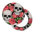 thumbnail image 3 of Goofa Skull and Roses Printed Stool Covers Round, Waterproof Round Bar Stool Covers Anti-Slip Round Bar Stool Seat Cover with Elastic Bands Durable -14 inch, 3 of 7