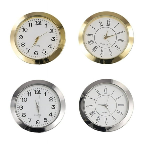 55mm Quartz Clock Retro Roman and Arabic Numbers Clock Simple Clock Accessories Inlaid Craft Clock