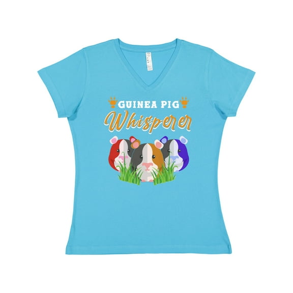 Inktastic Guinea Pig Whisperer Women's V-Neck T-Shirt