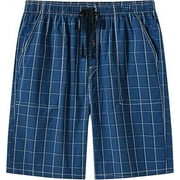 MoFiz Mens 3-Pack Woven Pajama Shorts 100% Cotton Plaid Sleep Lounge