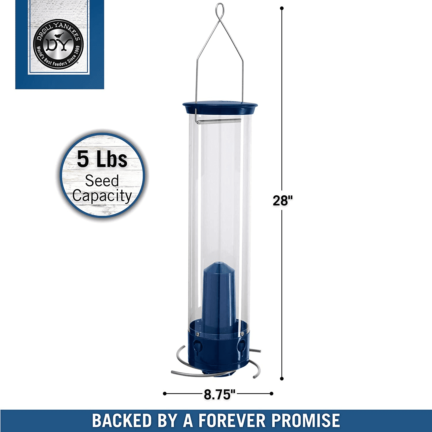 Droll Yankees Whipper Squirrel Proof Bird Feeder with Collapsible Perches 5 Lb S