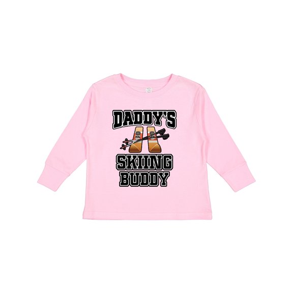 Inktastic Daddys Skiing Buddy Kids Skis Boys or Girls Long Sleeve Toddler T-Shirt