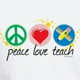 thumbnail image 3 of CafePress - Peace Love Teach White T Shirt - Men's White Classic Cotton T-Shirts, 3 of 4