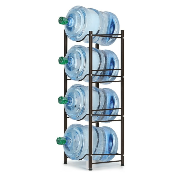 4-Tier Heavy Duty Water Bottle Holder Storage Rack for 5 Gallon Water ...