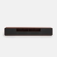 thumbnail image 6 of POVISON Modern Wood Black TV Stand, Lowline Media Console with 4 Drawers, Open Storage Cabinet, Walnut Veneer, Fully-assembled, 94", 6 of 9