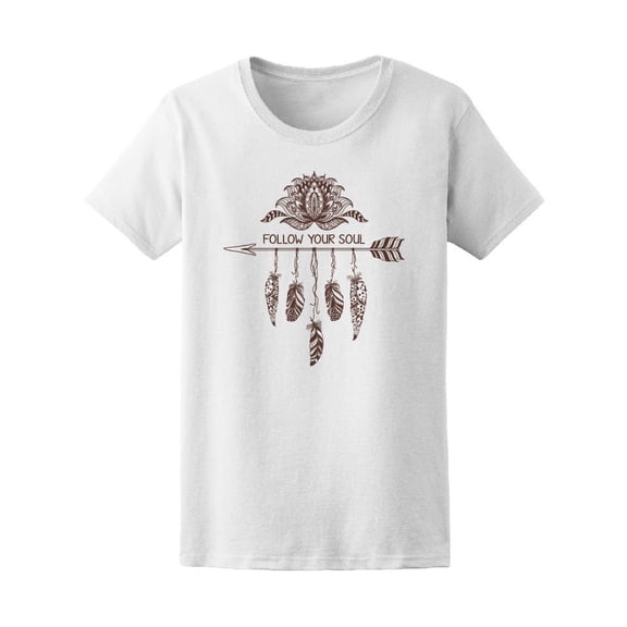 Lotus Flower Arrow Feathers Tee Women's -Image by Shutterstock