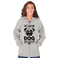 thumbnail image 3 of Only My Dog Understands Me Pet Lover Unisex Fleece Graphic Zip Up Hoodie Brisco Brands 2X, 3 of 5