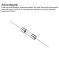 thumbnail image 4 of Uxcell 10Pcs Glass Tube Fuses, Axial-with Wire 5x20mm 15A 250V for Replacing or Repairing Many Home Electronics (F15A), 4 of 4