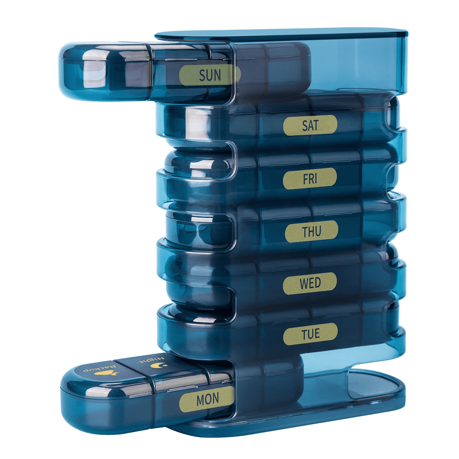 Pill Organizer, Portable Pill Box 4 Time a Day, Large Daily Pill Case, Vitamins & Supplements