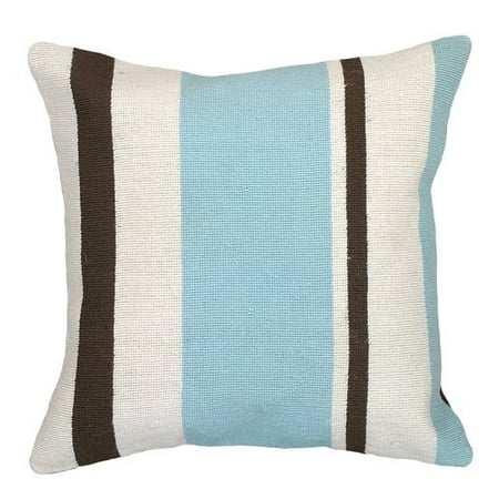 123 Creations Graphic Stripes Needlepoint Wool Throw Pillow