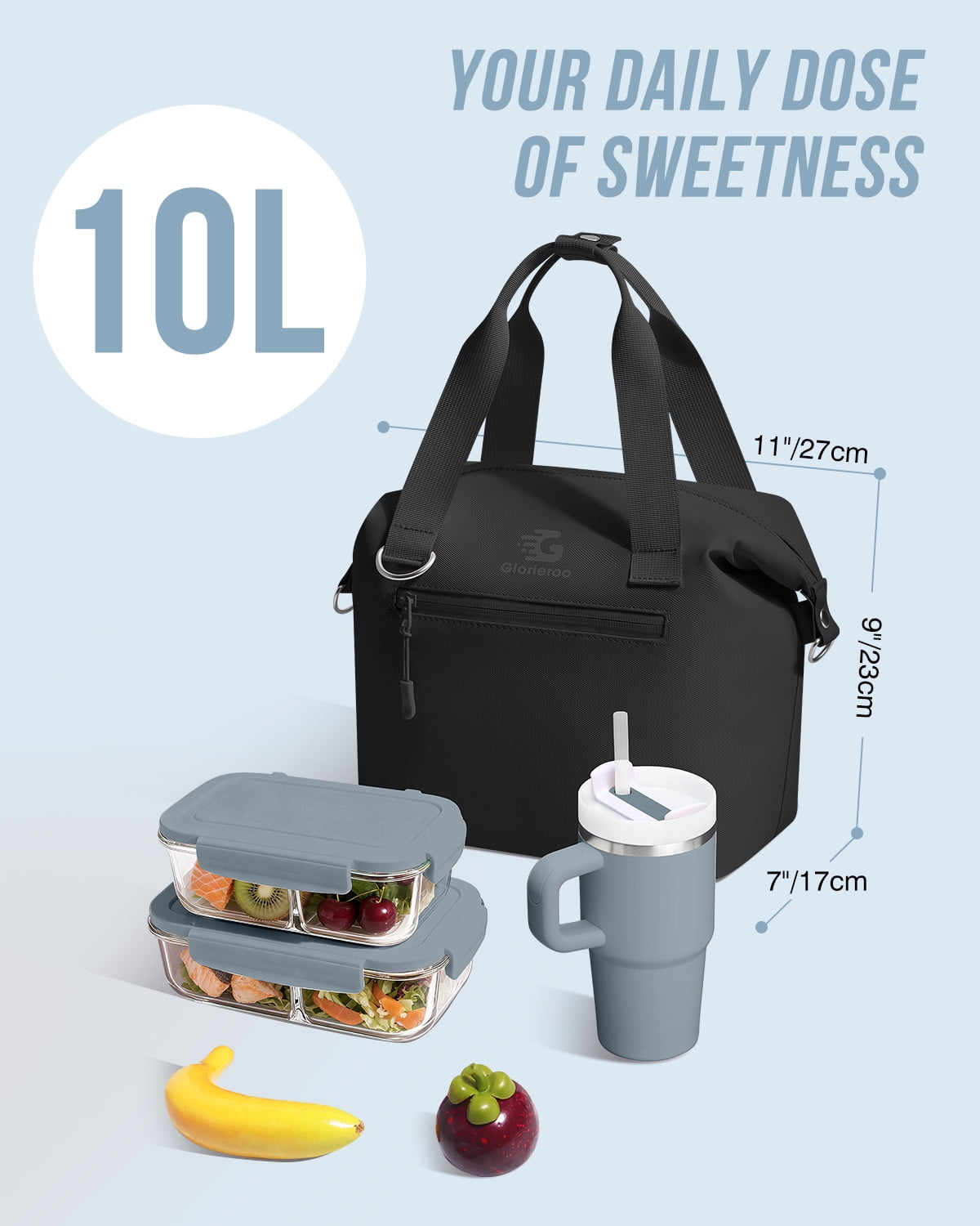 Pastel Lunch Box Women | Insulated Waterproof Leakproof Lunch Bag Cooler | Adjustable Strap | BPA-Free