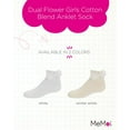 thumbnail image 2 of MeMoi Dual Flower Cotton Blend Anklet Sock - Girls - Female, 2, White, 2 of 9