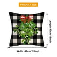 thumbnail image 5 of Christmas Pillow Covers 18"x18" Set of 4 Black White Buffalo Plaid Christmas Decorations Winter Holiday Decor Throw Cushion, 5 of 5