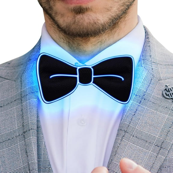 Luminous Bow Tie,Party Bow Tie,Adjustable LED Light Up Glowing Bowtie,Cool Novelty Tie for Party