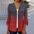 thumbnail image 1 of Cardigans pour Femmes Mode Femme T-Shirt à Manches 3/4 Cardigan Ouvert Blouse Imprimée Manteau Hauts Cardigan Mignon en Liquidation, 1 of 5