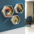 thumbnail image 6 of Sorbus Floating Hexagon Shelves - Hexagon Frame Design for Photos, Decorative Items, and Much More (Set of 3, White), 6 of 7