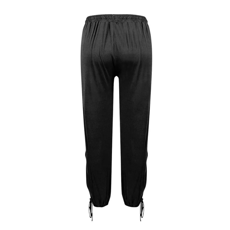 WIZUTIZ Wide Leg Trousers Women Plus Size Capris Comfy Relaxed