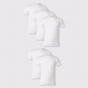 Hanes Men's Premium 5pk Slim Fit Crewneck T-Shirt - White, Large