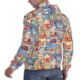thumbnail image 6 of Uemuo Set Of Travel Vintage Pattern Men's Hoodie - Casual Pullover Hoodie with Kangaroo Pocket, Stylish Hooded Sweatshirt for Everyday Wear-Small, 6 of 7
