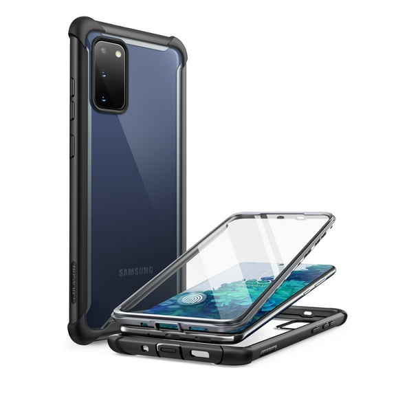 i-Blason Ares Series Designed for Samsung Galaxy S20 FE 5G Case (2020 Release), Dual Layer Rugged Clear Bumper Case with Built-in Screen Protector (Black)