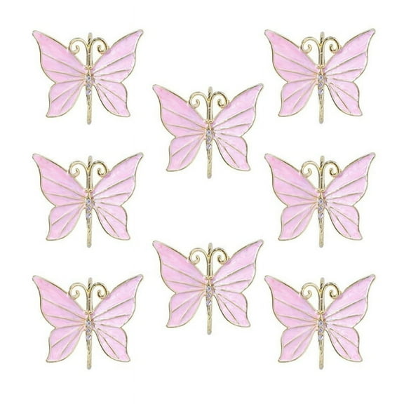 8PCS Flower Butterfly Napkin Ring Holder for Easter Wedding Family Gathering Napkin Cloth Ornament