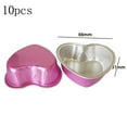 thumbnail image 1 of 10Pcs 100ml Tin Foil Aluminum Foil Pudding Cup With Lid Heart-shaped Disposable Mini Mousse Cupcake Containers Baking Mould, 1 of 11