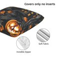 thumbnail image 4 of Halloween Throw Pillow Covers, Halloween Village Nightscape A Halloween Decorations Square Pillow Cases with Invisible Zipper for Bed Couch Sofa, Farmhouse Halloween Decor-2 Pack 20x20, 4 of 6