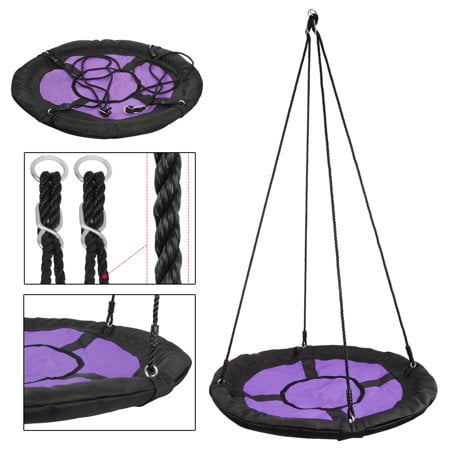 Zeny 40 Inch Waterproof Saucer Web Swing Or Saucer Tree Swing With Tree Rope Great For Tree Swing Set Backyard Playground Playroom Purple Walmart Com Walmart Com