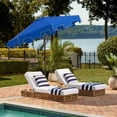 thumbnail image 2 of SAFAVIEH Zimmerman 9' Market Crank UV Resistant Patio Umbrella, Pacific Blue, 2 of 6