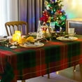 thumbnail image 3 of Romanstile Christmas Rectangle Green Plaid Tablecloth - 60 x 120 inch - Checkered Water Stain Resistant Table Cover,Washable Polyester Table Cloths for Xmas Dinner/Party Decoration/Holiday, 3 of 8