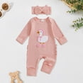 thumbnail image 2 of Staki Baby Outfits Girls Baby Long Sleeve Romper Jumpsuit, Premium Soft Rayon One Piece Pajamas Girl Coverall Sleeper(Light Pink,3-6 Months), 2 of 6