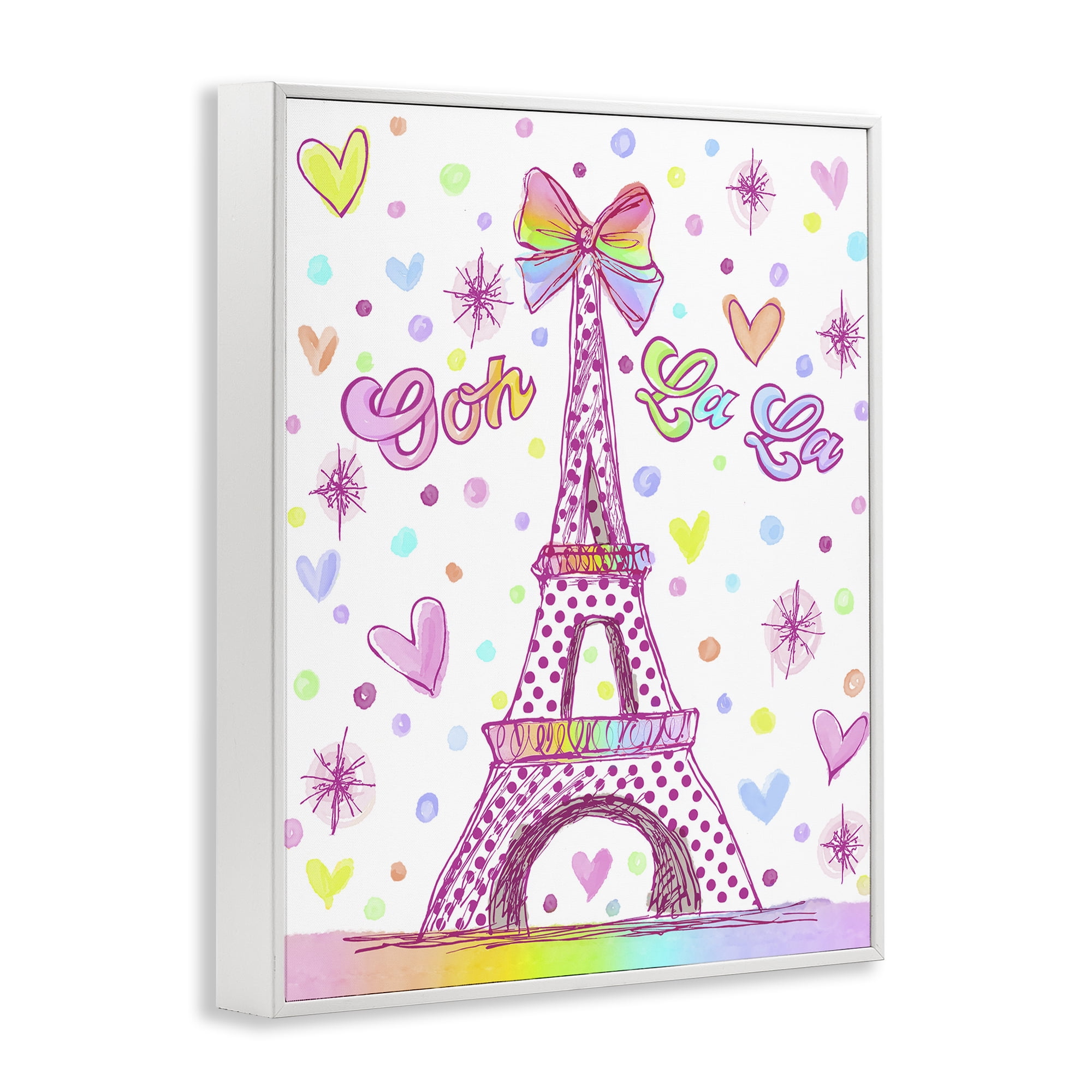 Stupell Industries Bright Pastels Eiffel Tower White Framed Giclee Art, design by Jess Stempel
