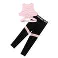 thumbnail image 4 of YEAHDOR Kids Girls Activewear Athletic Crop Top with Leggings Gym Sports Suit Outfit Set, 4 of 7
