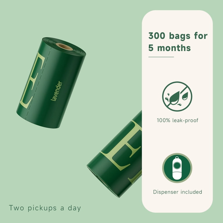 PETDET Dog Poop Bags, 300 Count with Dispenser photo 5