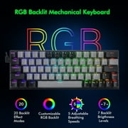 E-YOOSO 63 Keys Wireless Mechanical Keyboard - Compact RGB Gaming Keyboard with Hot-Swappable Linear Red Switches, Bluetooth/2.4G/USB-C, Rechargeable for Windows/Mac