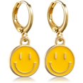thumbnail image 5 of Colorful Drip Enamel Smiley Face Pendant Earrings - Fun and Trendy Star and Lightning Bolt Cartoon Studs, 5 of 13