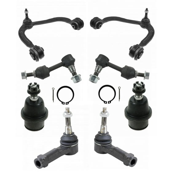 TRQ Front Control Arms Ball Joints Tie Rods Links Kit Fits 2004-2005 Ford F-150 PSA43338