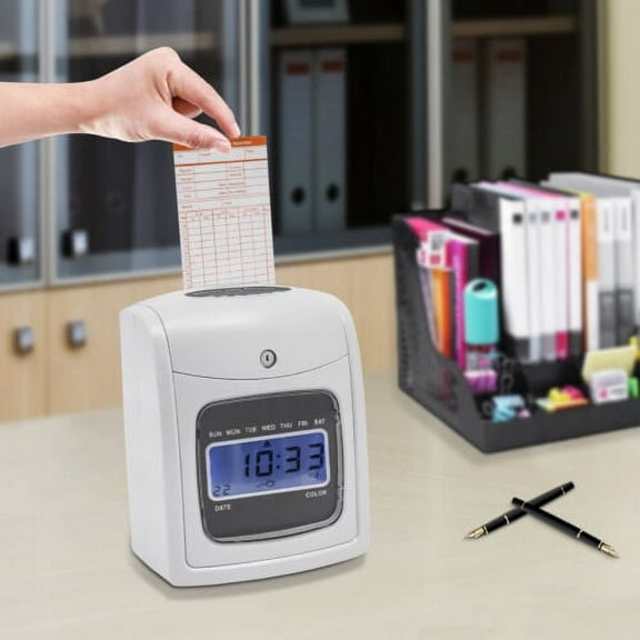 LCD Time Clock Office Staff Employee Punch Attendance Machine Time Card 50 Card