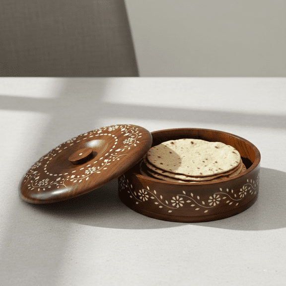 Wooden Handcrafted Round Napkin Holder Set of 2