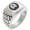Silver, variant on Stainless Steel Okubo Samurai Crest Geometric Pattern Step-Down Biker Style Polished Ring