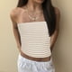 thumbnail image 2 of Ropa de mujer,Top de tubo sin tirantes para mujer, top corto de punto con escote palabra de honor, poliéster y elastano suave y elástico, ropa informal para salir, sopatenor, 2 of 9