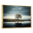 thumbnail image 2 of Designart "Serene Black And White Lakeside I" Lakes Lakehouse Floater Framed Canvas Art Print, 2 of 5